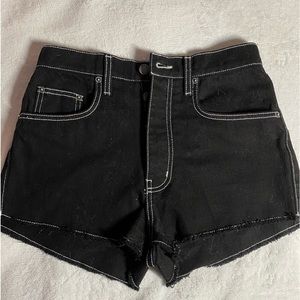 black jean shorts LF
